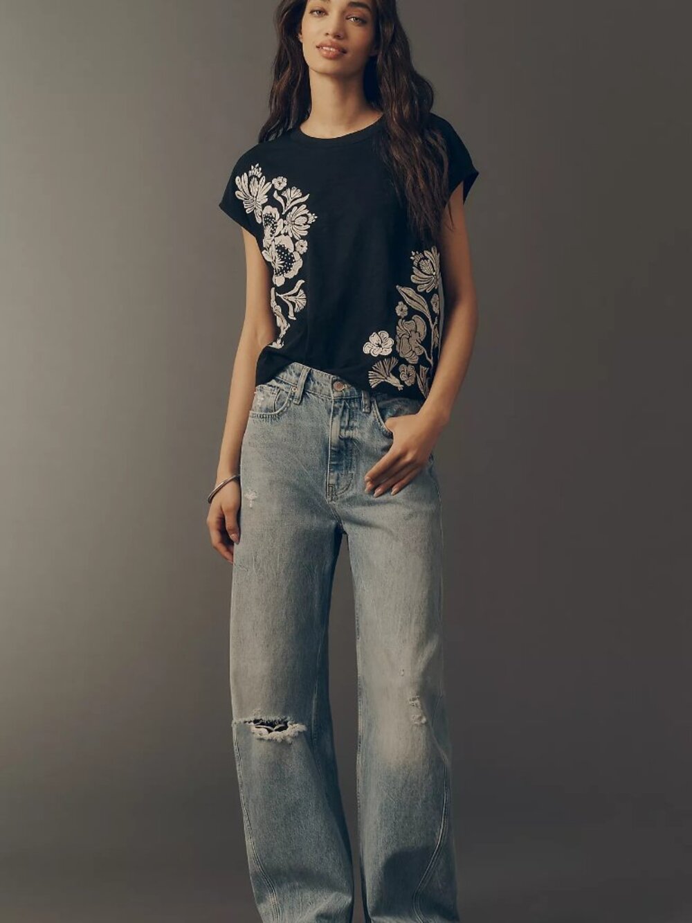 By Anthropologie Embroidered Topanga Tee